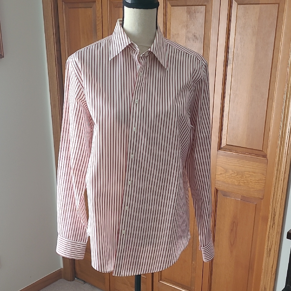 Brooks Brothers Red and White Striped Button Down Shirt